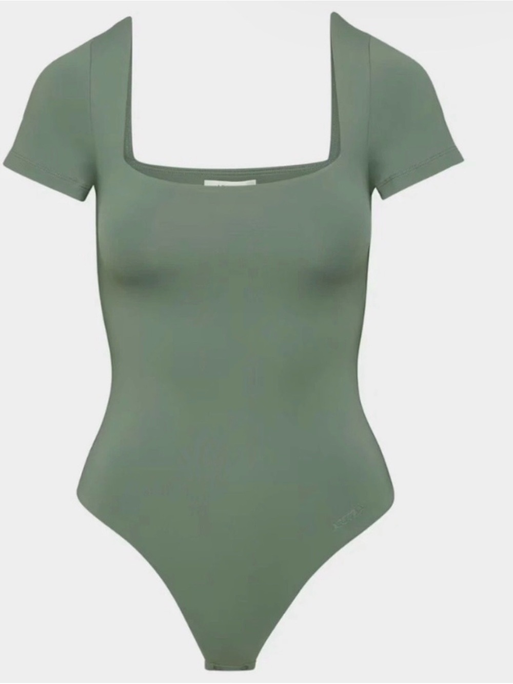 Aritzia Square Neck Short Sleeve Bodysuit in Olive